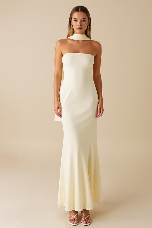 Robe de soirée bustier à volants Daffodil Mermaid