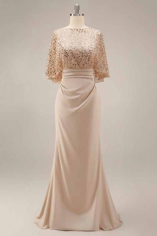 Mermaid Sequin Godmother Long Dress with Pockets