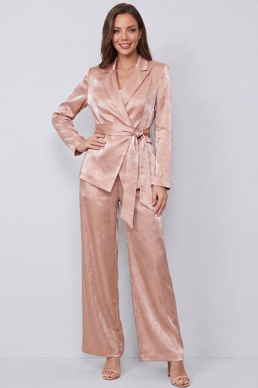 Dusty Rose Peaked Lapel 2 Piece Women's Suits