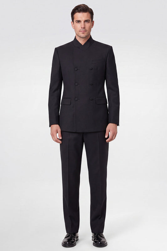Costumes de bal pour hommes, deux pièces, croisés, noirs