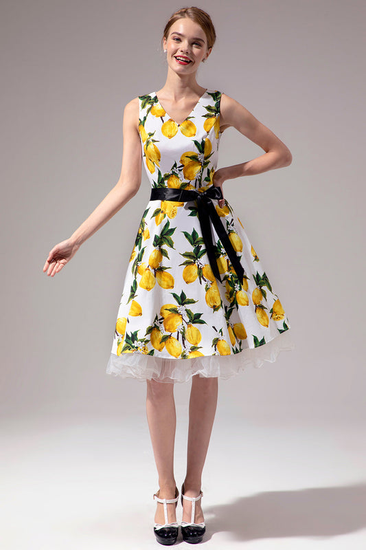 Robe citron col en V