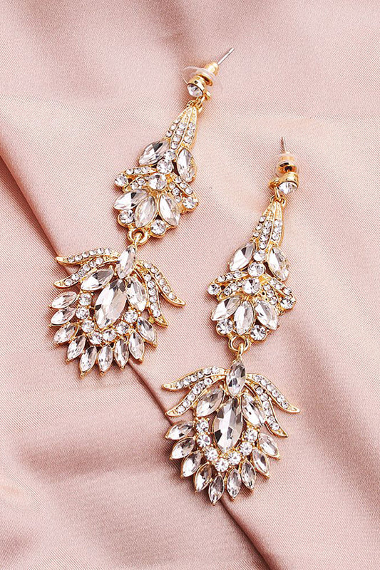 Aretes Sencillos de Novia con Pedrería