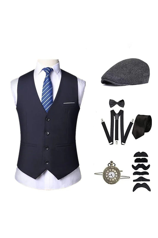 Gilet homme noir avec ensemble d'accessoires