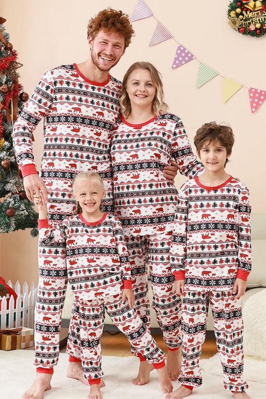 Pyjama de Noël assorti pour toute la famille, imprimé noir et blanc