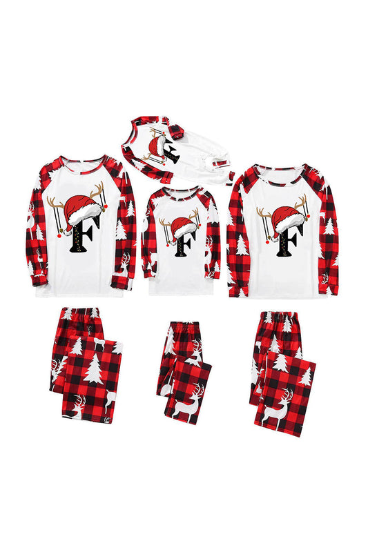Pyjama assorti famille rouge et blanc imprimé Noël