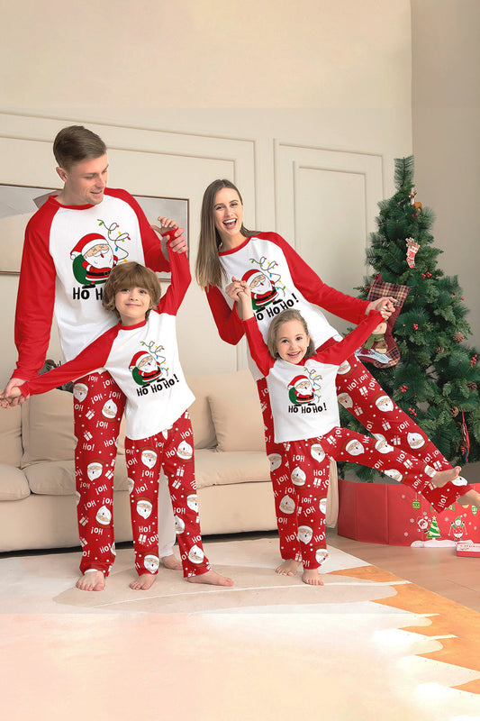 Pyjama de Noël assorti pour toute la famille avec imprimé Père Noël rouge