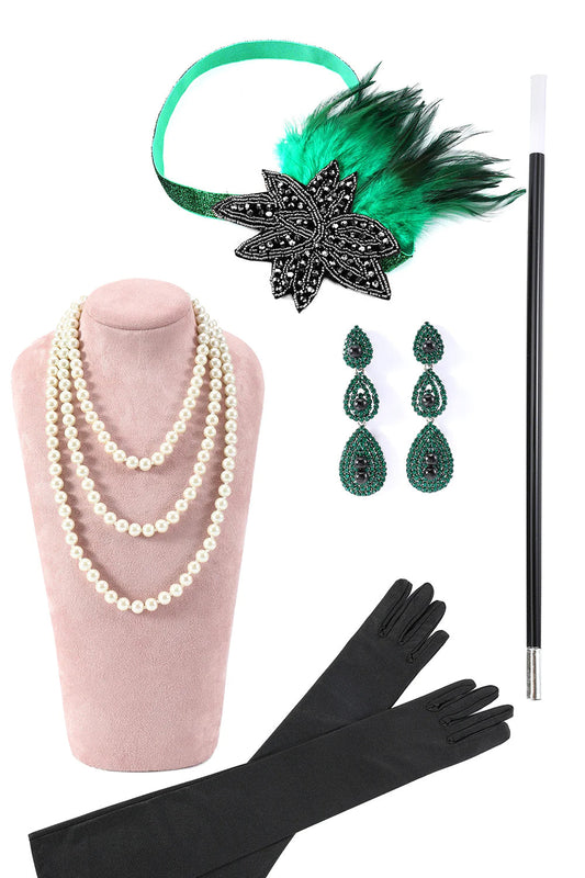 Accessoires de fête Années Folles Verts