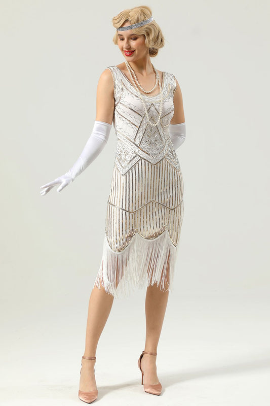 Robe Charleston à franges et paillettes