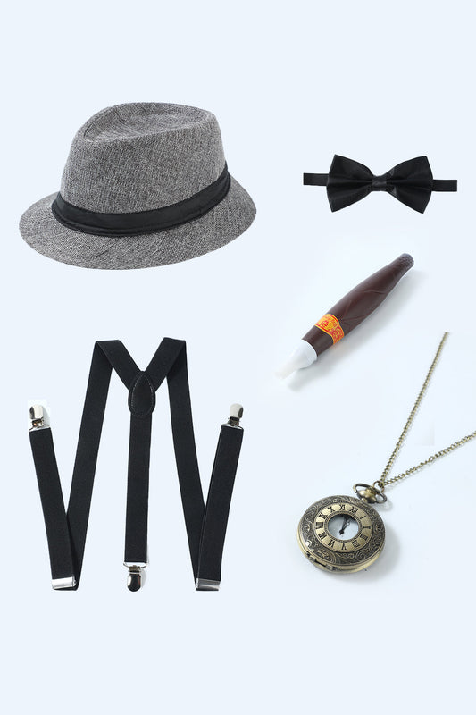 Ensemble d'accessoires gris pour hommes années 1920