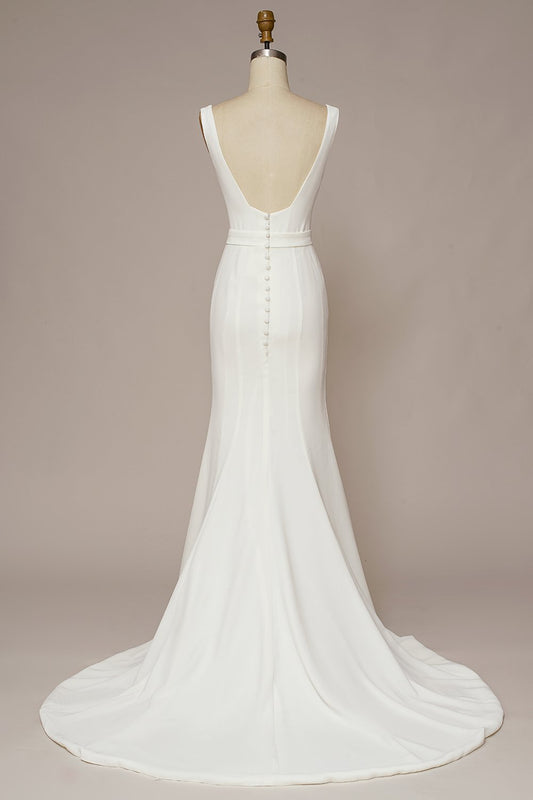 Robe de mariée sirène à encolure carrée