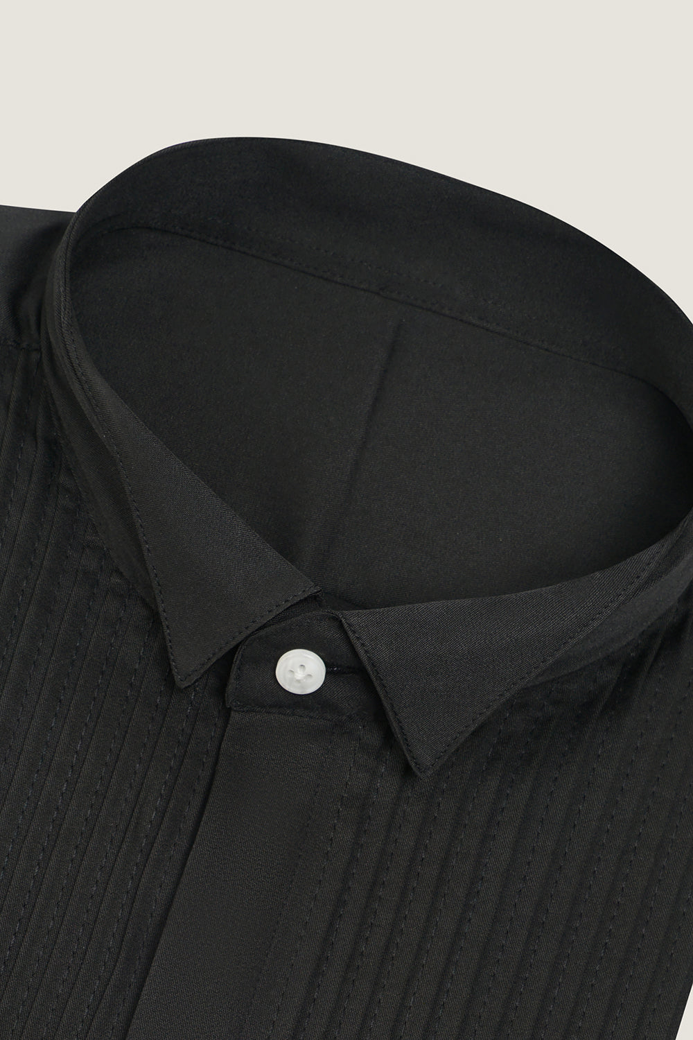 Chemise de costume noire à manches longues pour homme
