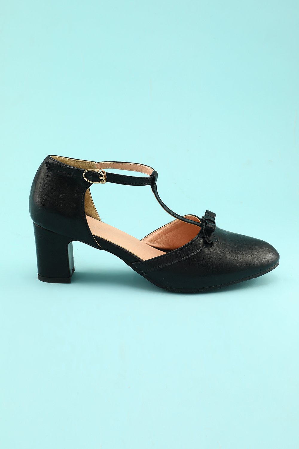 Talons Épais en Cuir Noir