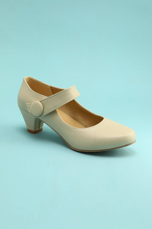 Talons Crème à Brides Cheville
