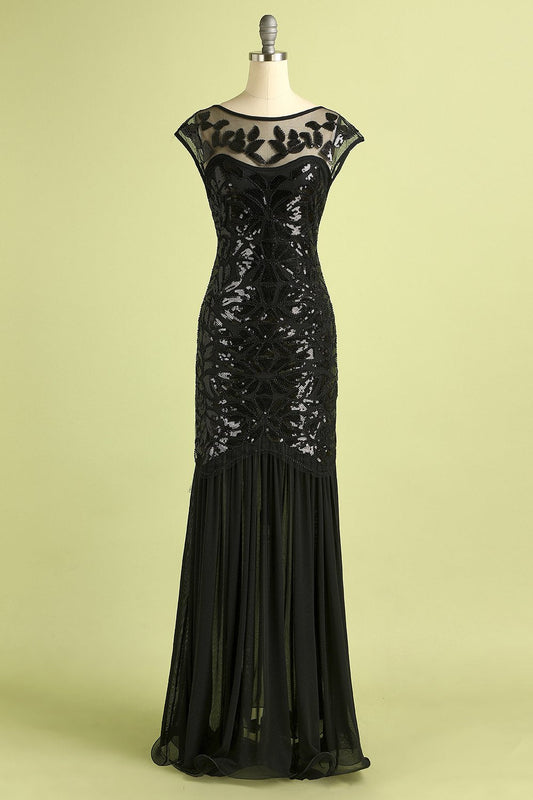 Robe Charleston Noire à Paillettes Années 1920
