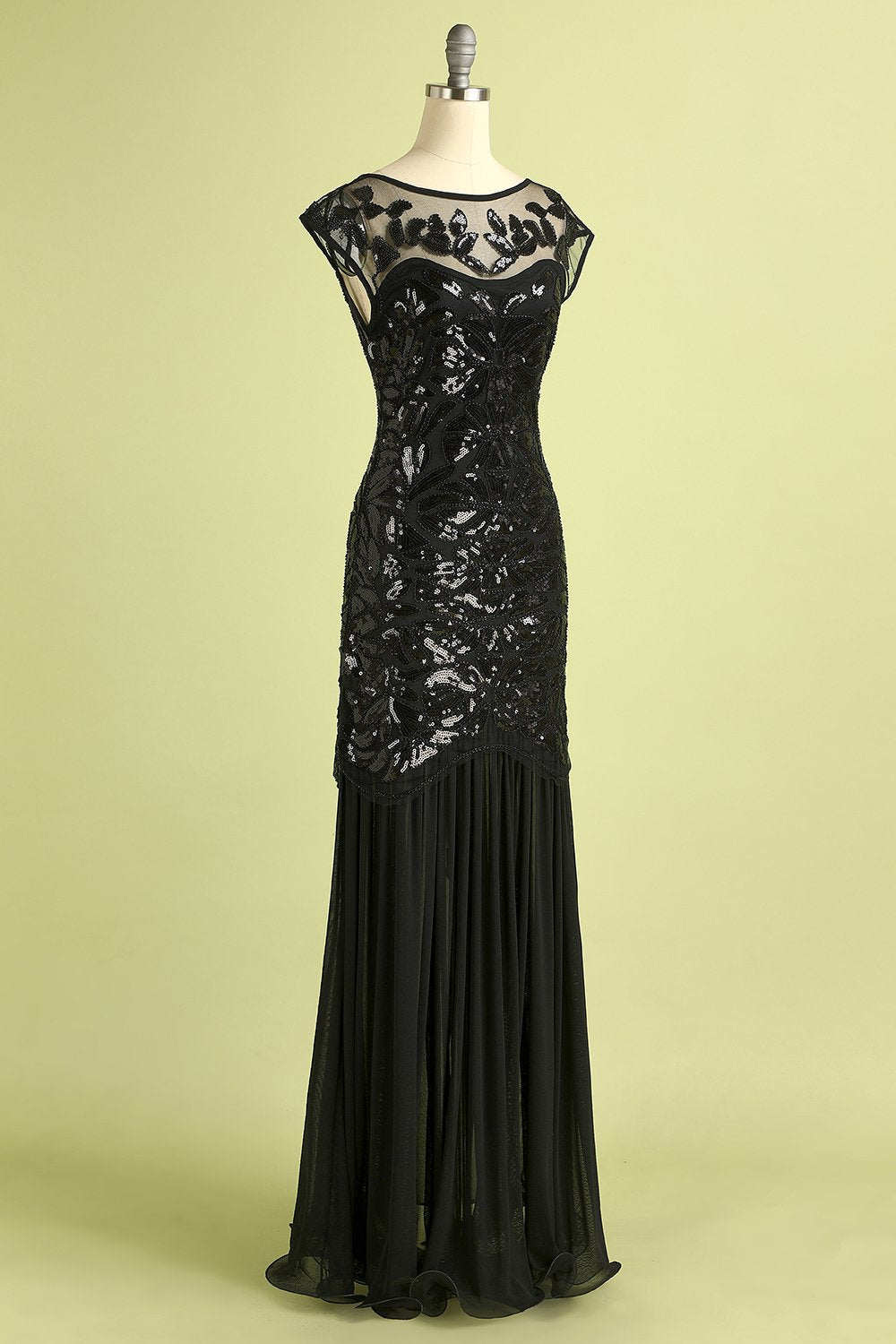 Robe Charleston Noire à Paillettes Années 1920