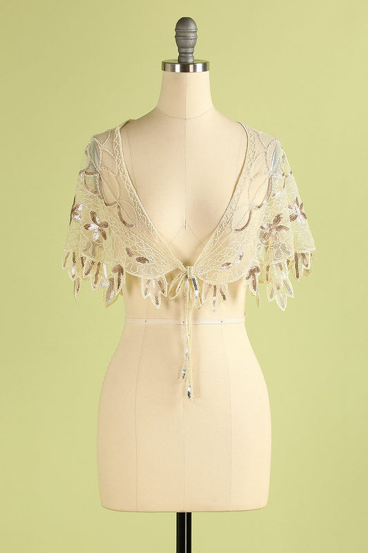 Cape à sequins pour femme années 1920
