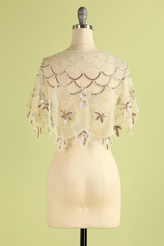 Cape à sequins pour femme années 1920