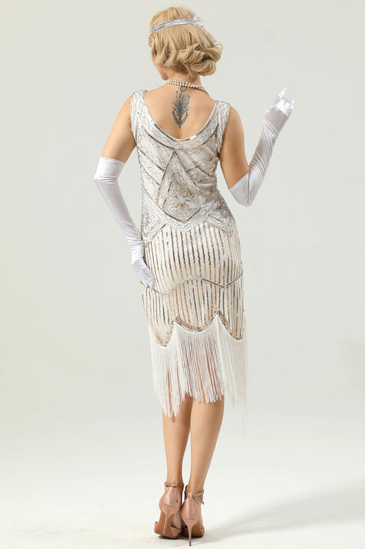 Robe Charleston à franges et paillettes