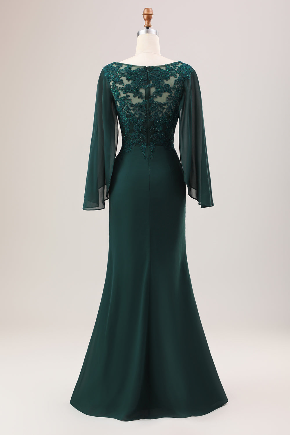 Dark Green Mermaid Chiffon Long Sleeves Choir Dress