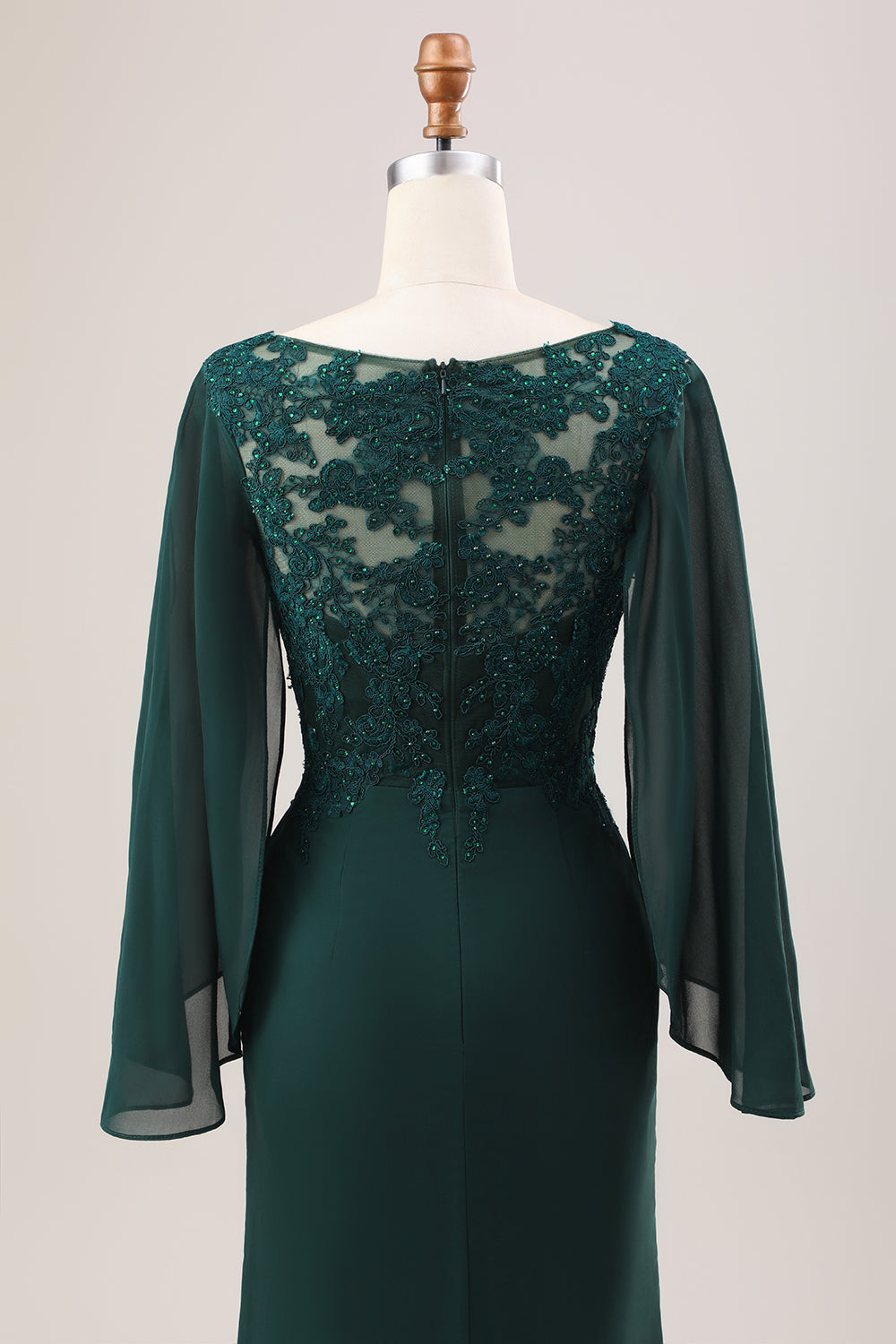 Dark Green Mermaid Chiffon Long Sleeves Choir Dress