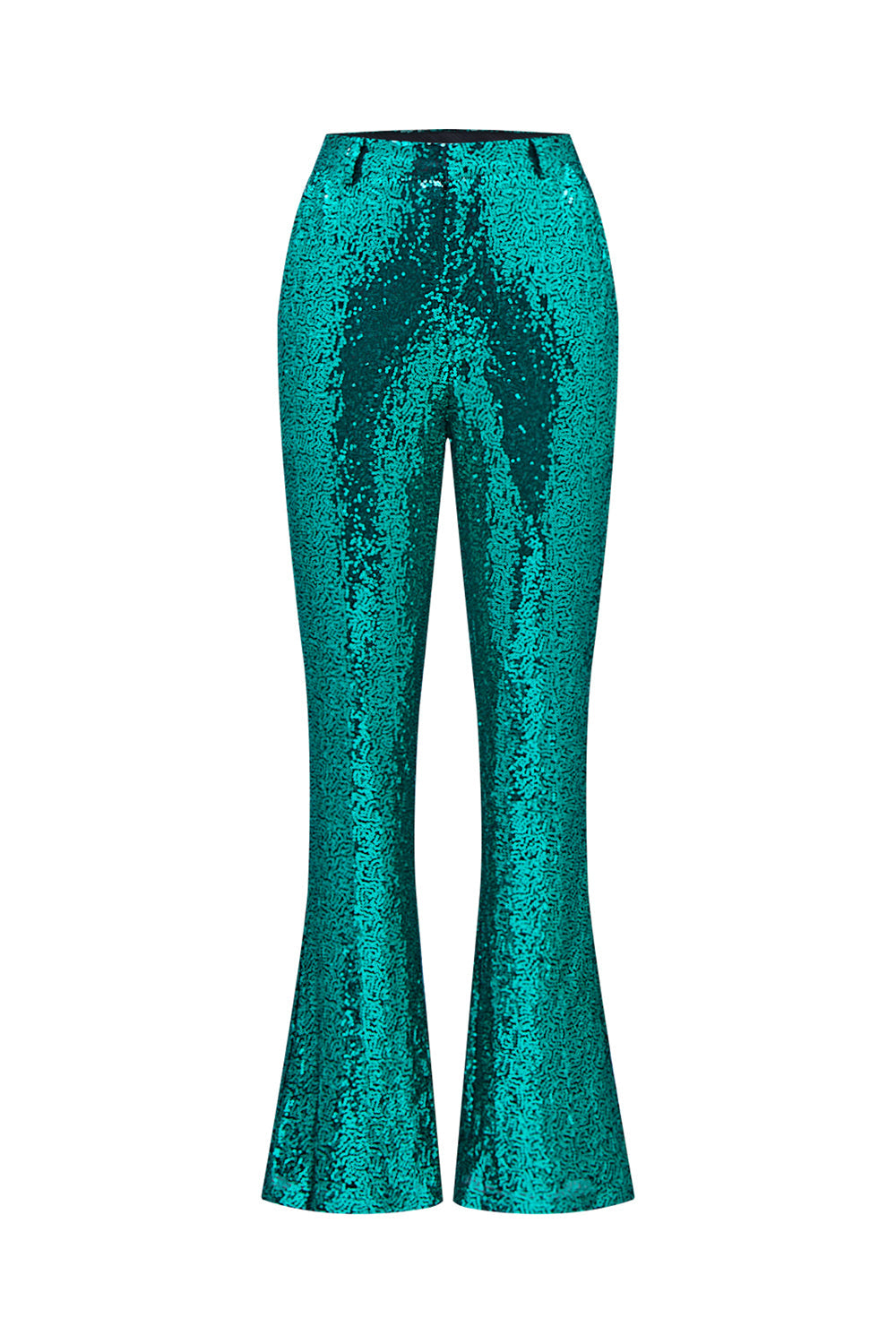 Sparkly Green Sequins Notched Lapel Women's Suit with Belt