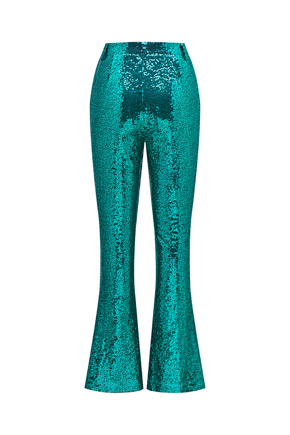 Sparkly Green Sequins Notched Lapel Women's Suit with Belt