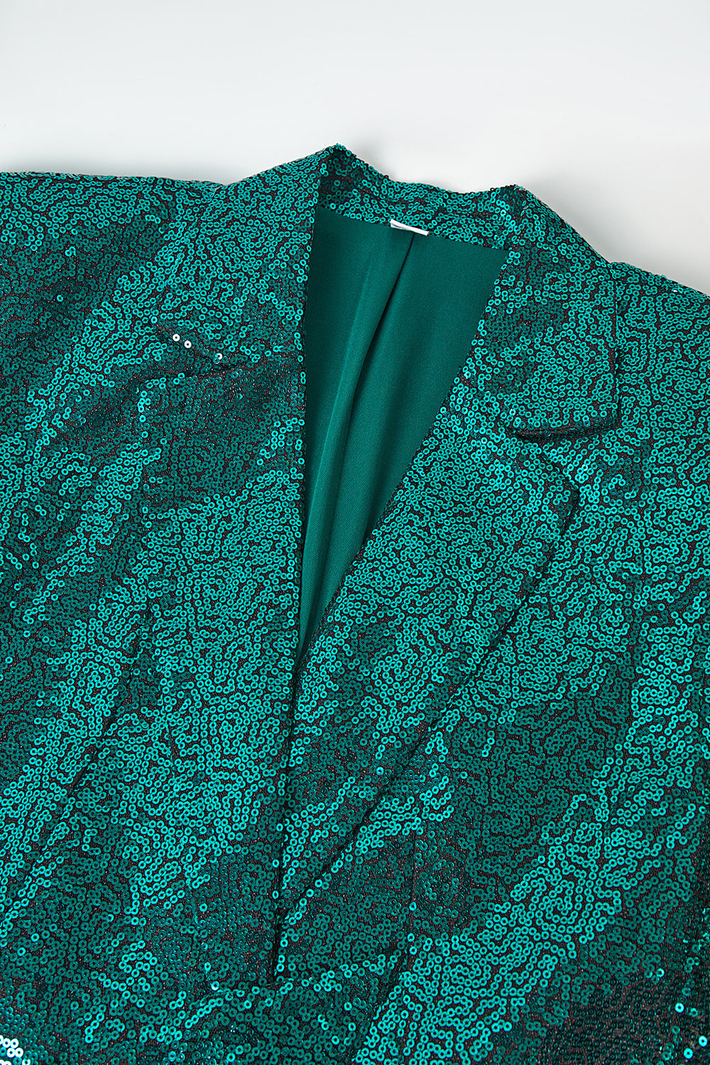 Sparkly Green Sequins Notched Lapel Women's Suit with Belt
