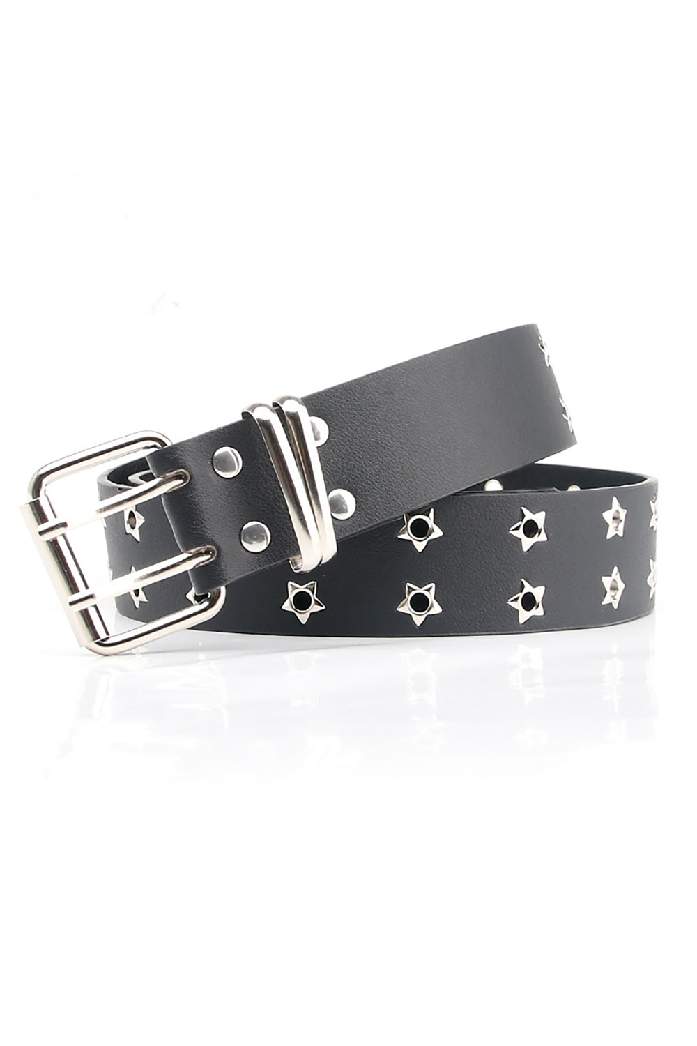 Ceinture Large en Cuir Bohème Noire Vintage à Rivets