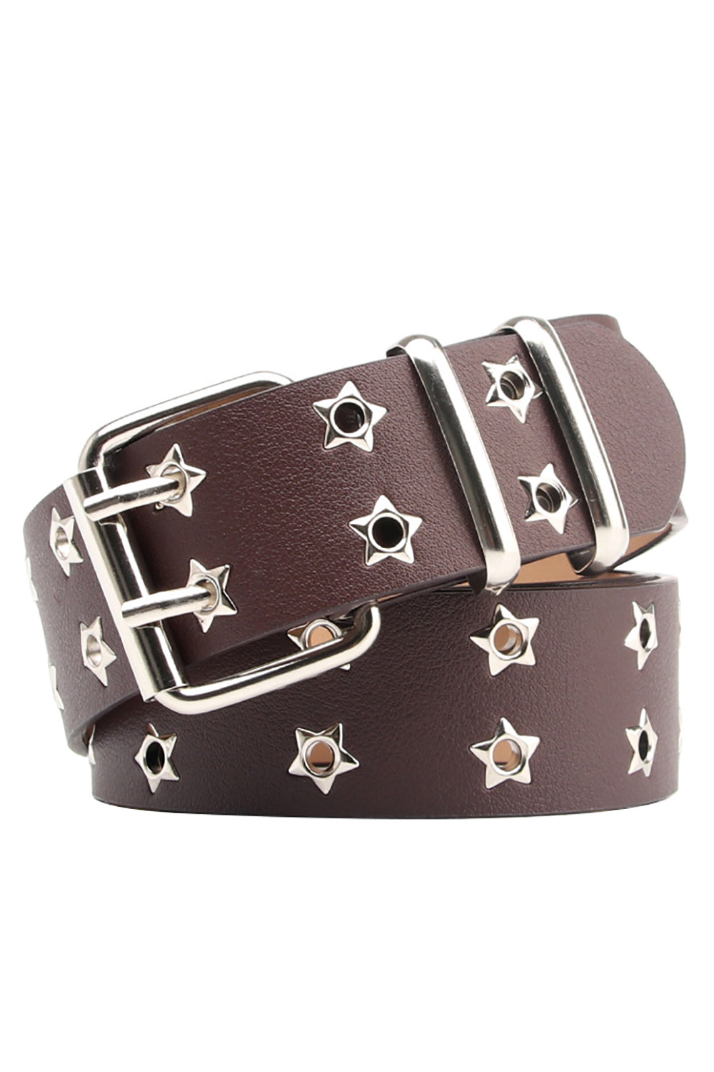 Ceinture Large en Cuir Bohème Noire Vintage à Rivets