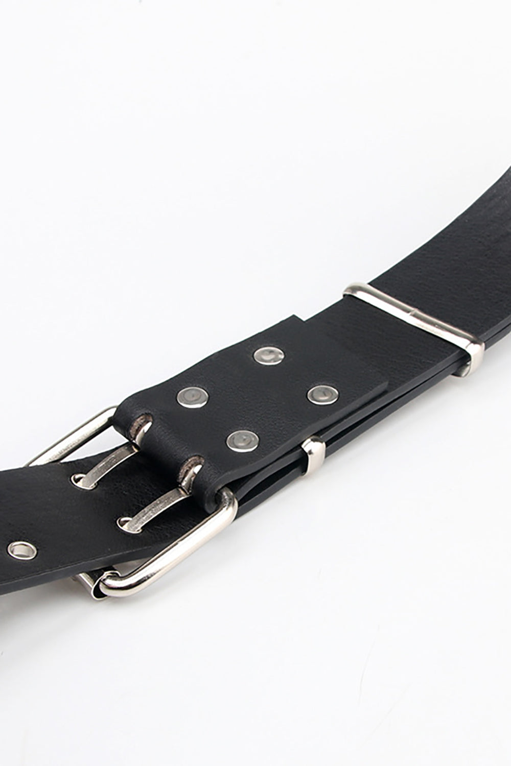 Ceinture Large en Cuir Bohème Noire Vintage à Rivets