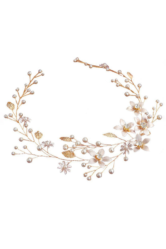 Accessoires de cheveux de mariée avec fleurs et cristaux