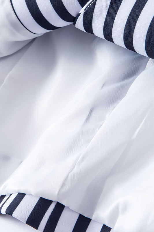 Blazer rayé blanc et bleu pour femme