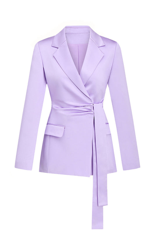 Blazer para mujer de corte entallado con solapa con muesca y color lila