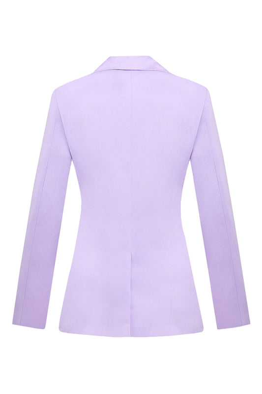 Blazer para mujer de corte entallado con solapa con muesca y color lila