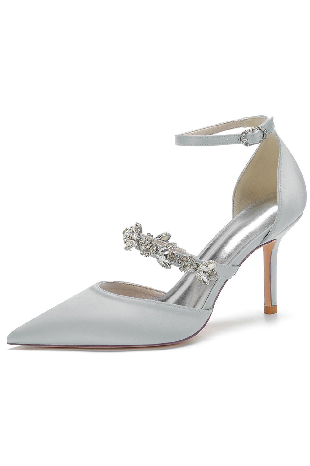 Escarpins pointus en strass ivoire