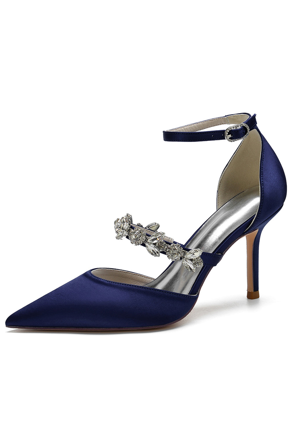 Escarpins pointus en strass ivoire