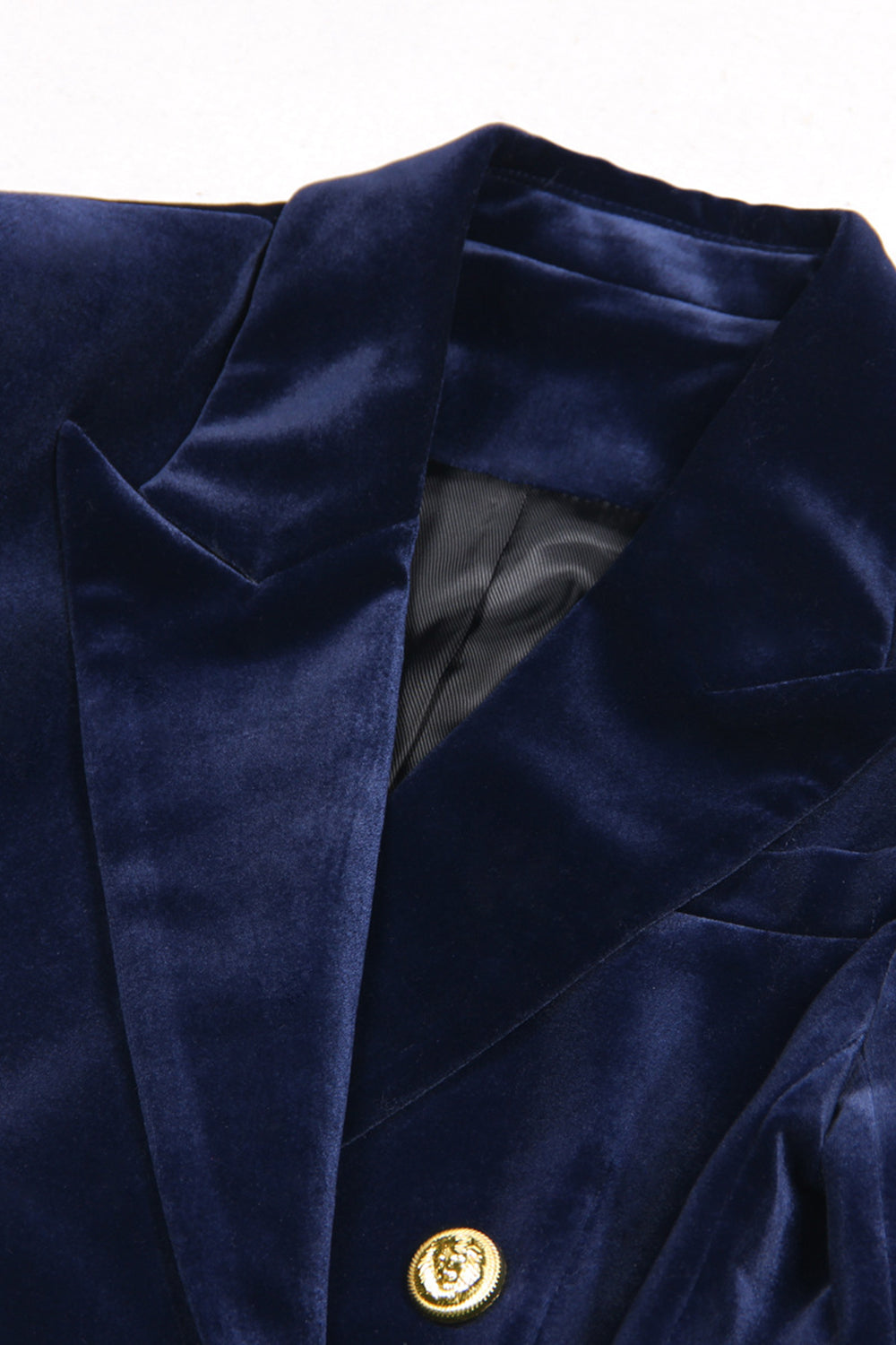 Tailleur croisé ajusté 2 pièces pour femme, bleu marine