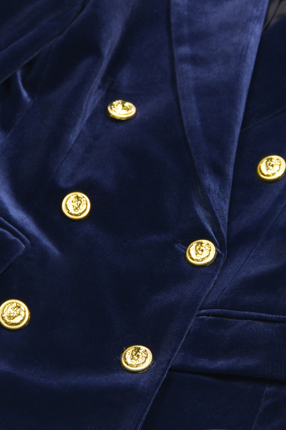 Tailleur croisé ajusté 2 pièces pour femme, bleu marine