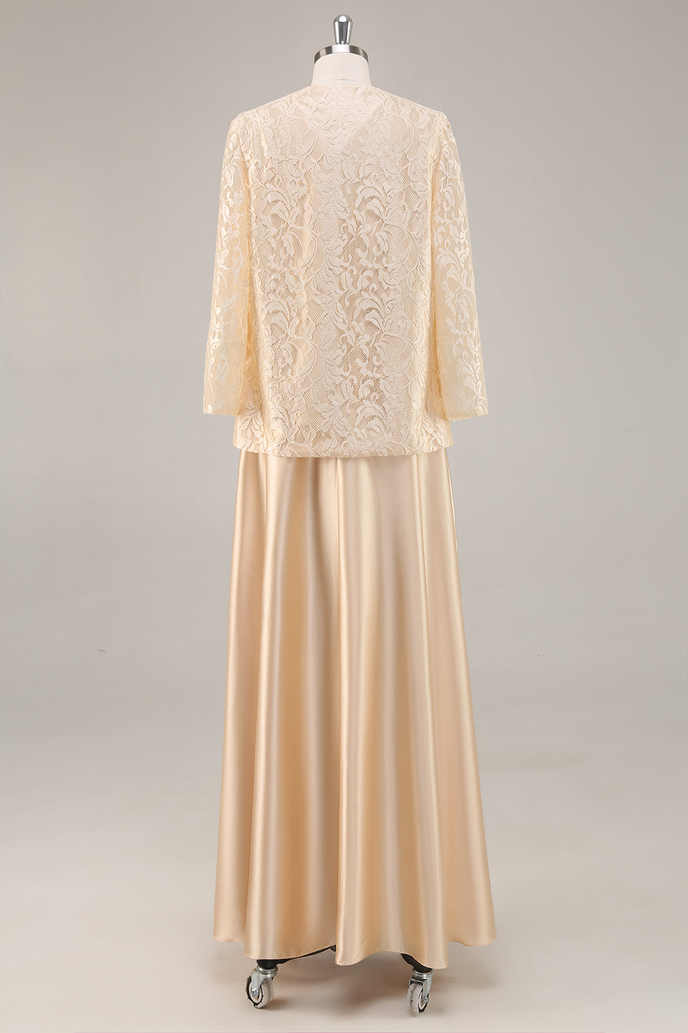 Robe de mariée A-Line 2 pièces en satin couleur champagne