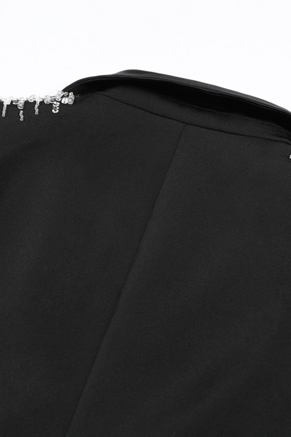 Blazer de bal pour femme, simple boutonnage, revers cranté blanc, avec sequins