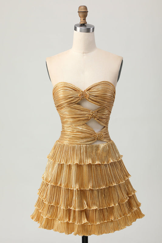 Black Short A-Line Cocktail Dress with Appliques
