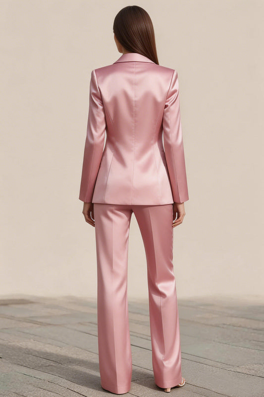 Dusty Rose 2 Piece Notched Lapel Business Suits