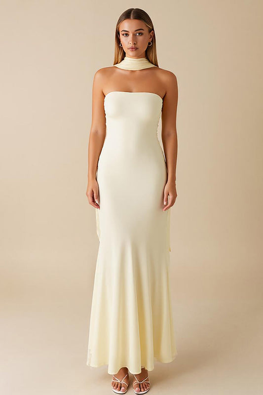 Robe de soirée bustier à volants Daffodil Mermaid
