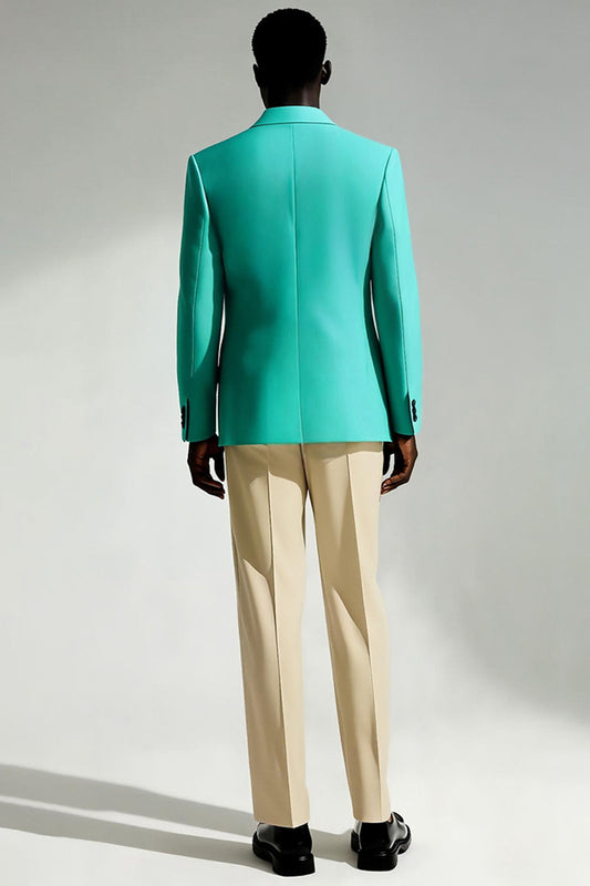 Costumes de bal pour hommes 2 pièces à revers cranté couleur turquoise