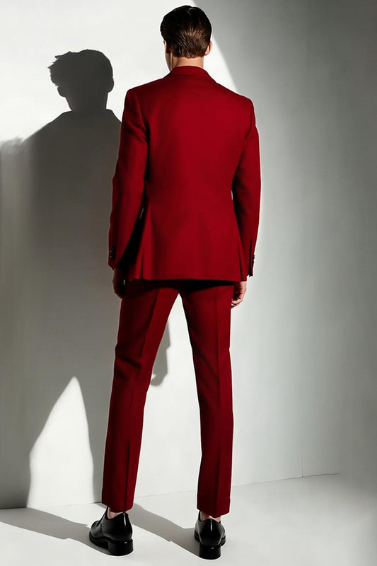 Costumes de bal pour homme, 3 pièces, croisé, couleur bordeaux
