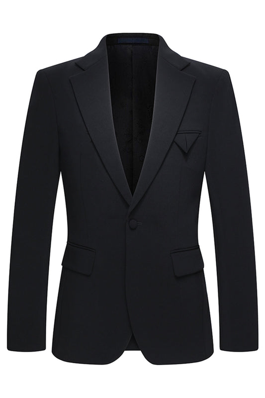 Notched Lapel Black 2-Piece Men's Business Suits