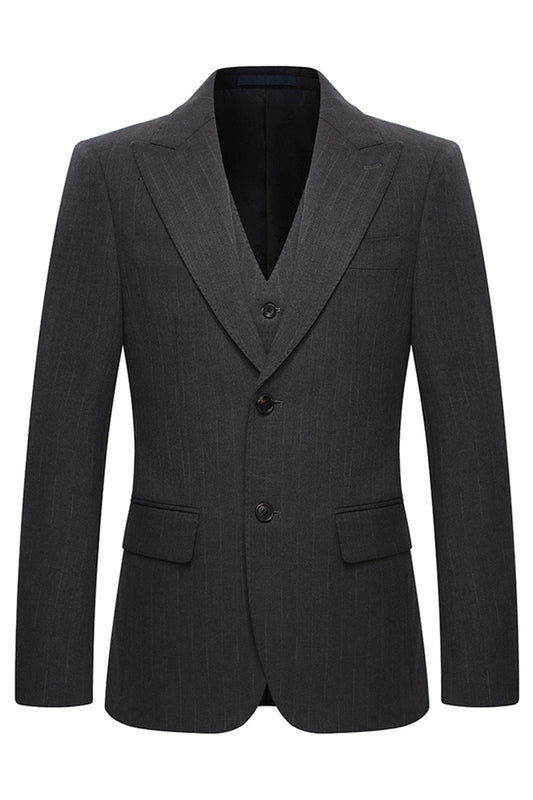 Costumes 3 Pièces Café Simple Boutonnage Col Pointe pour Homme