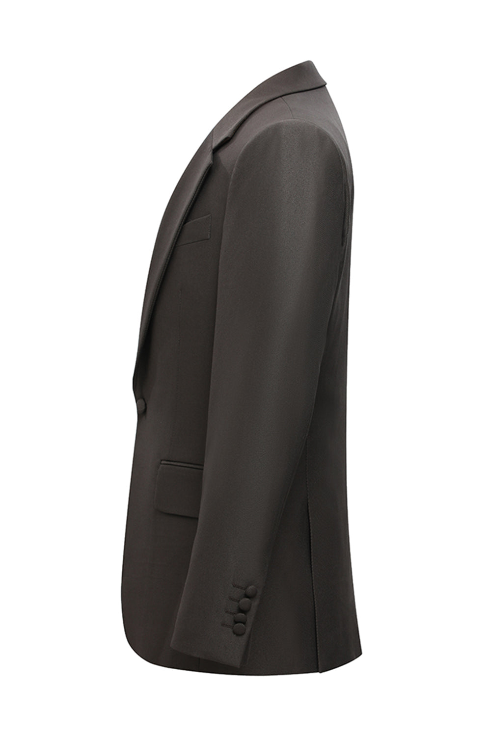 Costumes Homme 3 pièces à Revers Crantés et Un Bouton - Café