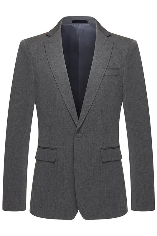 Costumes gris 3 pièces à revers crantés pour hommes