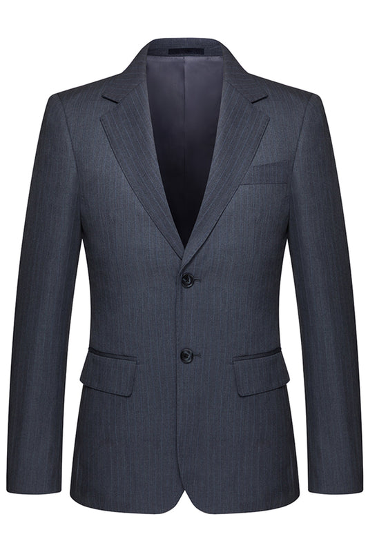 Costumes trois pièces pour homme, à rayures grises et revers crantés